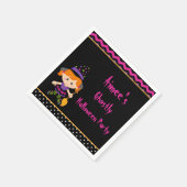 キュートハロウィーンウィッチガールハローウィンパーティ スタンダードカクテルナプキン (角)