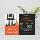 キュートハロウィーンウィッチ誕生日 招待状 (スタンド正面)