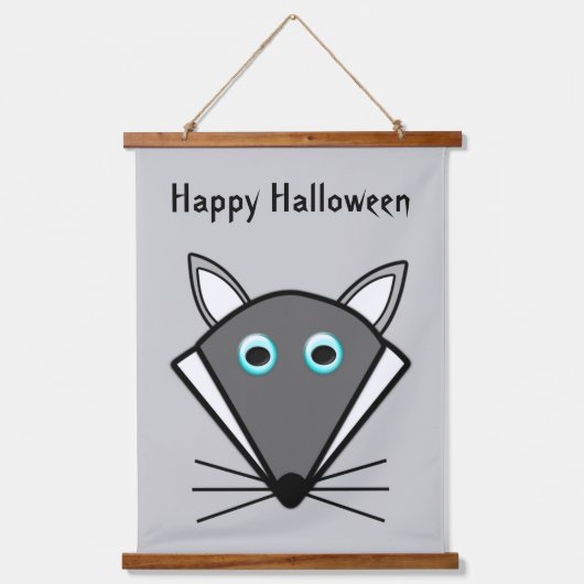 キュートハロウィーンウルフカスタム 吊り下げ型タペストリー (正面)