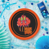 キュートハロウィーンオレンジヴァンパイアカップケーキ紙プレート ペーパープレート (パーティー)