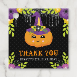 キュートハロウィーンカボチャフローラ誕生日 フェイバータグ