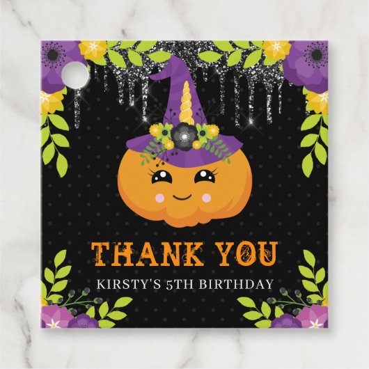 キュートハロウィーンカボチャフローラ誕生日 フェイバータグ (正面)