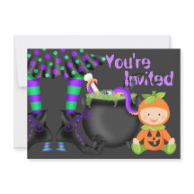 キュートハロウィーンカボチャベビー1st誕生日招待状