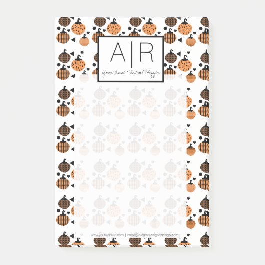 キュートハロウィーンカボチャ紙吹雪 ポストイット (正面)