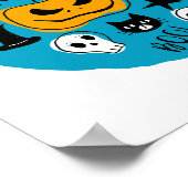 キュートハロウィーンクリーチャーイラストレーション ポスター (角)