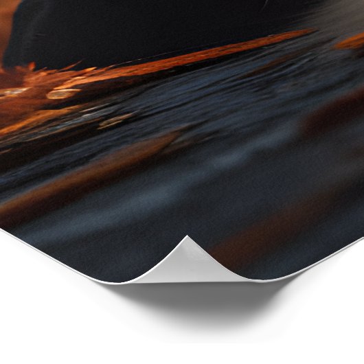 キュートハロウィーンゴールデンレトリエバードグッズ秋 ポスター (角)