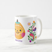 キュートハロウィーンシュガースカルカボチャ コーヒーマグカップ (正面右)