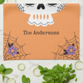 キュートハロウィーンシュガースカル キッチンタオル (折り畳み)