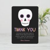 キュートハロウィーンスカルパステルサンキューユー誕生日 サンキューカード (スタンド正面)