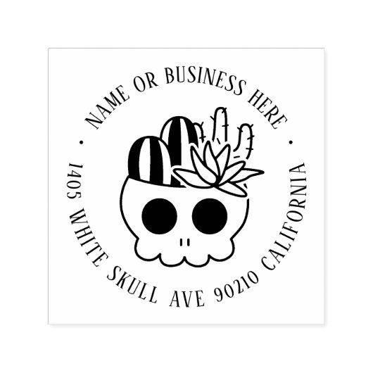 キュートハロウィーンスカル名前をカスタムする差出人住所 セルフインキングスタンプ (デザイン)