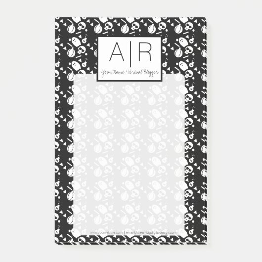 キュートハロウィーンスケルトン幽霊カボチャプリント ポストイット (正面)