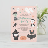 キュートハロウィーンスポオクタキュラーパーティの招待状 招待状 (スタンド正面)