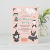 キュートハロウィーンスポオクタキュラーパーティの招待状 招待状 (スタンド正面)