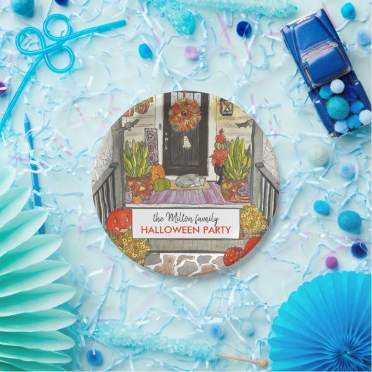 キュートハロウィーンハウスパーティー紙プレート ペーパープレート (パーティー)