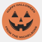 キュートハロウィーンハロウィーンのカボチャのちょうちんカボチャ ラウンドシール (正面)