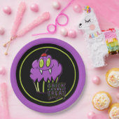 キュートハロウィーンパープルヴァンパイアカップケーキ紙プレート ペーパープレート (パーティー)