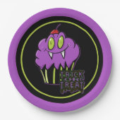 キュートハロウィーンパープルヴァンパイアカップケーキ紙プレート ペーパープレート (正面)