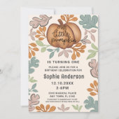 キュートハロウィーンファースト誕生日パステルパーティー 招待状 (正面)