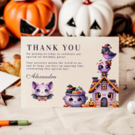 キュートハロウィーンファースト誕生日 サンキューカード