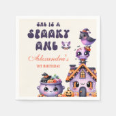 キュートハロウィーンファースト誕生日 スタンダードカクテルナプキン (正面)