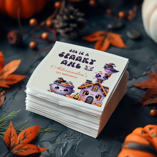 キュートハロウィーンファースト誕生日 スタンダードカクテルナプキン