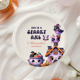 キュートハロウィーンファースト誕生日 ペーパープレート