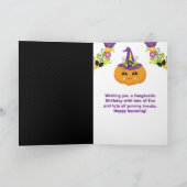キュートハロウィーンフローラカボチャハッピーバースデー カード (内部)