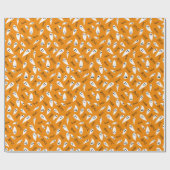 キュートハロウィーンブー幽霊オレンジラッピング紙 ラッピングペーパー (フラット)