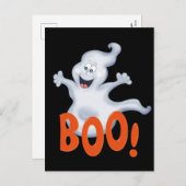 キュートハロウィーンブー幽霊ホリデー葉書 シーズンポストカード (正面/裏面)