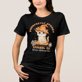 キュートハロウィーンヴィーブ子猫ウィッチハットパーフェクト トライブレンドTシャツ