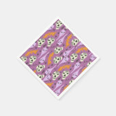 キュートハロウィーン幽霊こうもりスカルドードルパターン スタンダードカクテルナプキン (角)