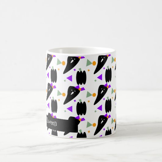 キュートハロウィーン幽霊カボチャカラフル紙吹雪 コーヒーマグカップ (中央)