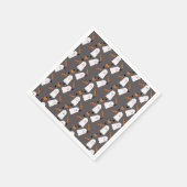 キュートハロウィーン幽霊グオールオレンジグレー紙吹雪 スタンダードカクテルナプキン (角)