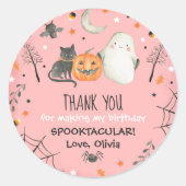 キュートハロウィーン幽霊スプオクタキュラ誕生日のお願い ラウンドシール (正面)