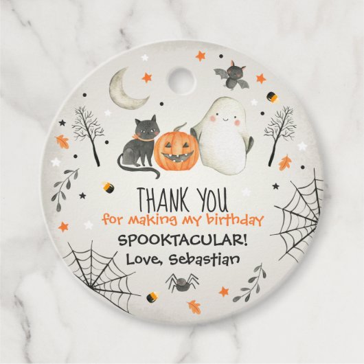 キュートハロウィーン幽霊スポオクタキュラー誕生日デコール フェイバータグ (正面)