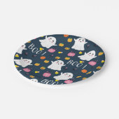 キュートハロウィーン幽霊ダークブルー紙プレート ペーパープレート (アングル)