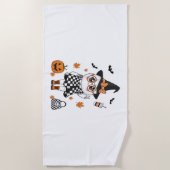 キュートハロウィーン幽霊 ビーチタオル (正面)