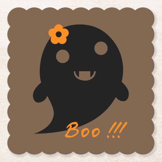 キュートハロウィーン幽霊 ペーパーコースター (正面)