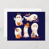 キュートハロウィーン幽霊 ポストカード (正面/裏面)