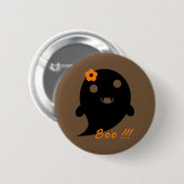 キュートハロウィーン幽霊 缶バッジ (正面&裏面)