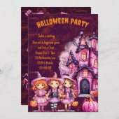 キュートハロウィーン招待状 子供へ 招待状 (正面/裏面)