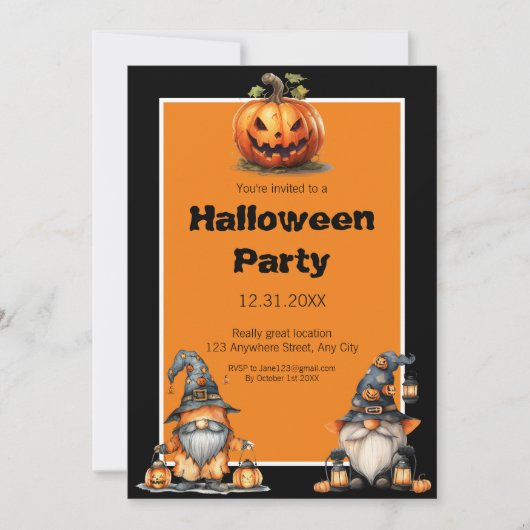 キュートハロウィーン格言 招待状 (正面)