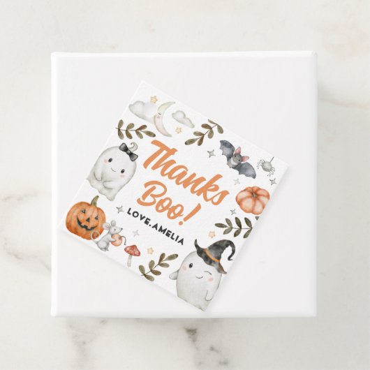 キュートハロウィーン誕生日スクエアメッセージカード フェイバータグ (インサイチュ)