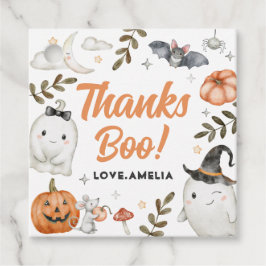 キュートハロウィーン誕生日スクエアメッセージカード フェイバータグ