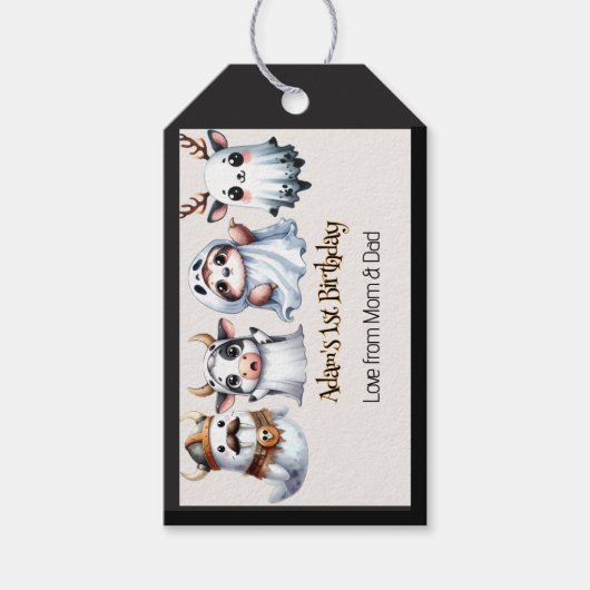 キュートハロウィーン誕生日 ギフトタグ (正面)