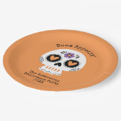 キュートハローウィンパーティシュガースカル ペーパープレート (アングル)