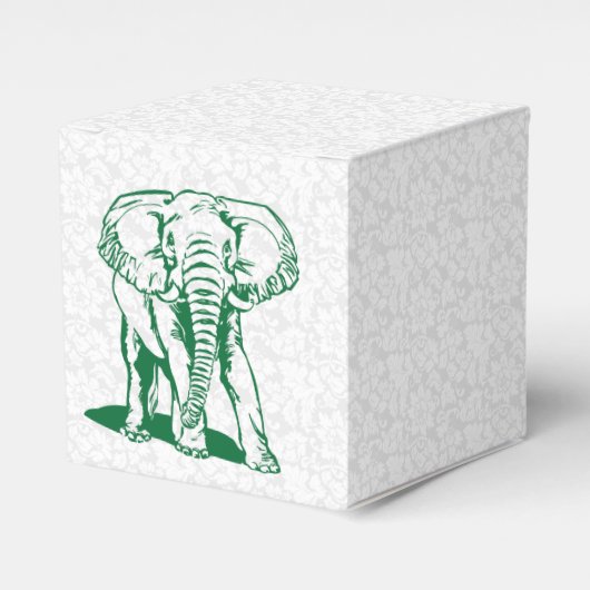 キュートハンターグリーンエレファントラインスケッチ フェイバーボックス (正面サイド)