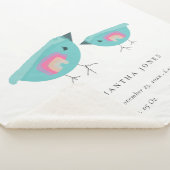 キュートハンドドロインボールバーディベビー誕生スタット シェルパブランケット (3/4)