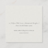 キュートハンドドロインボーレインボーブルーバーディマザーベビー スクエア名刺 (裏面)