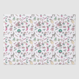 キュートハンドドロッドホリデードードルズクリスマス 薄葉紙